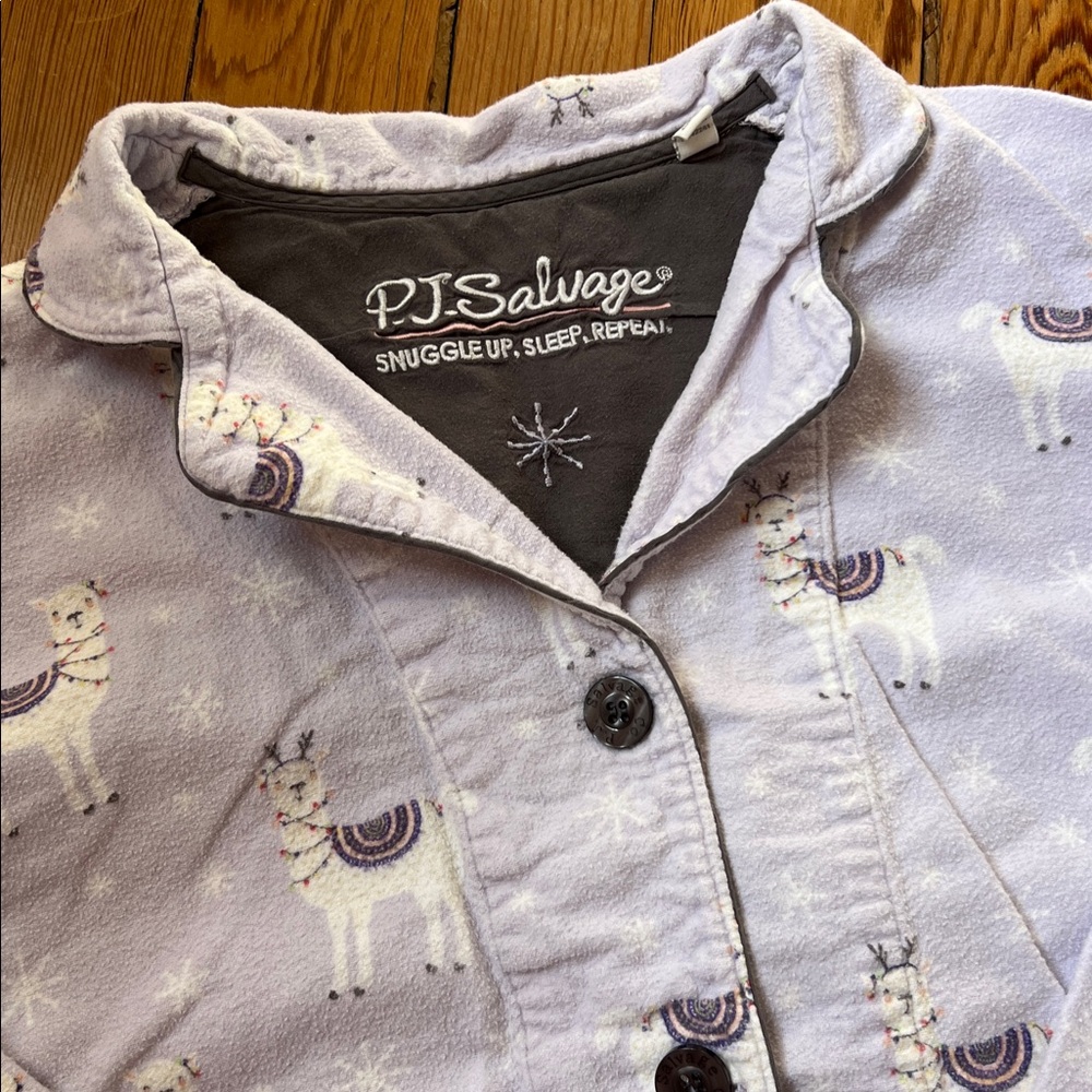 PJ Salvage Cotton Flannel Llama-Print Pajama Set - Picture 3 of 9